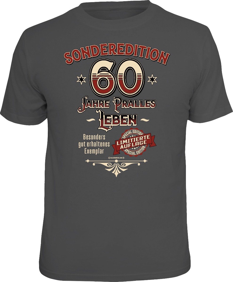Reduziert - Fun T-Shirt - Sonderedition - 60 Jahre Pralles Leben, Größe XL