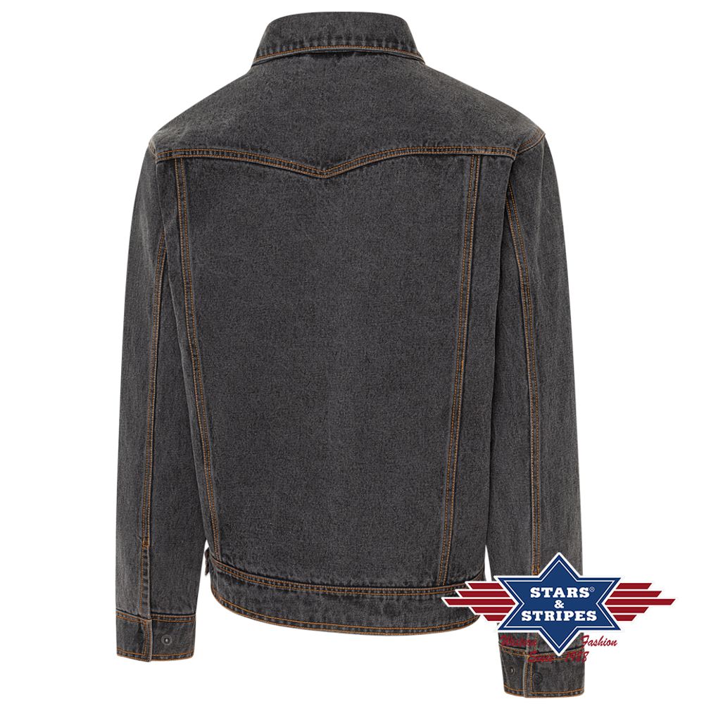Leicht gefütterte Jeansjack im Western-Stil