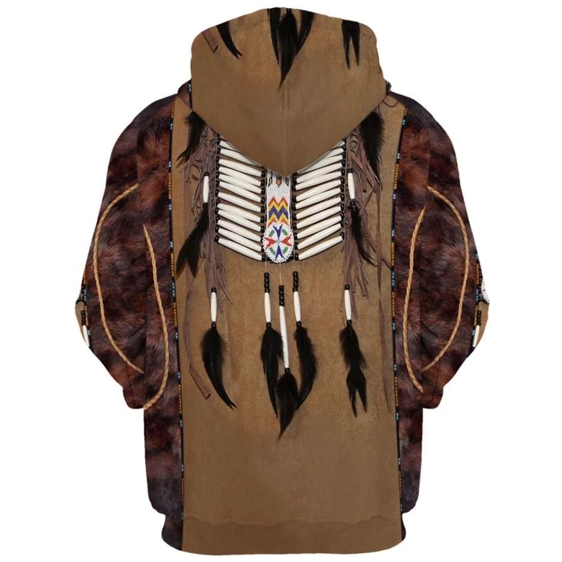 Premium Indianer-Hoodie / Kapuzenshirt - Comanche Warrior
