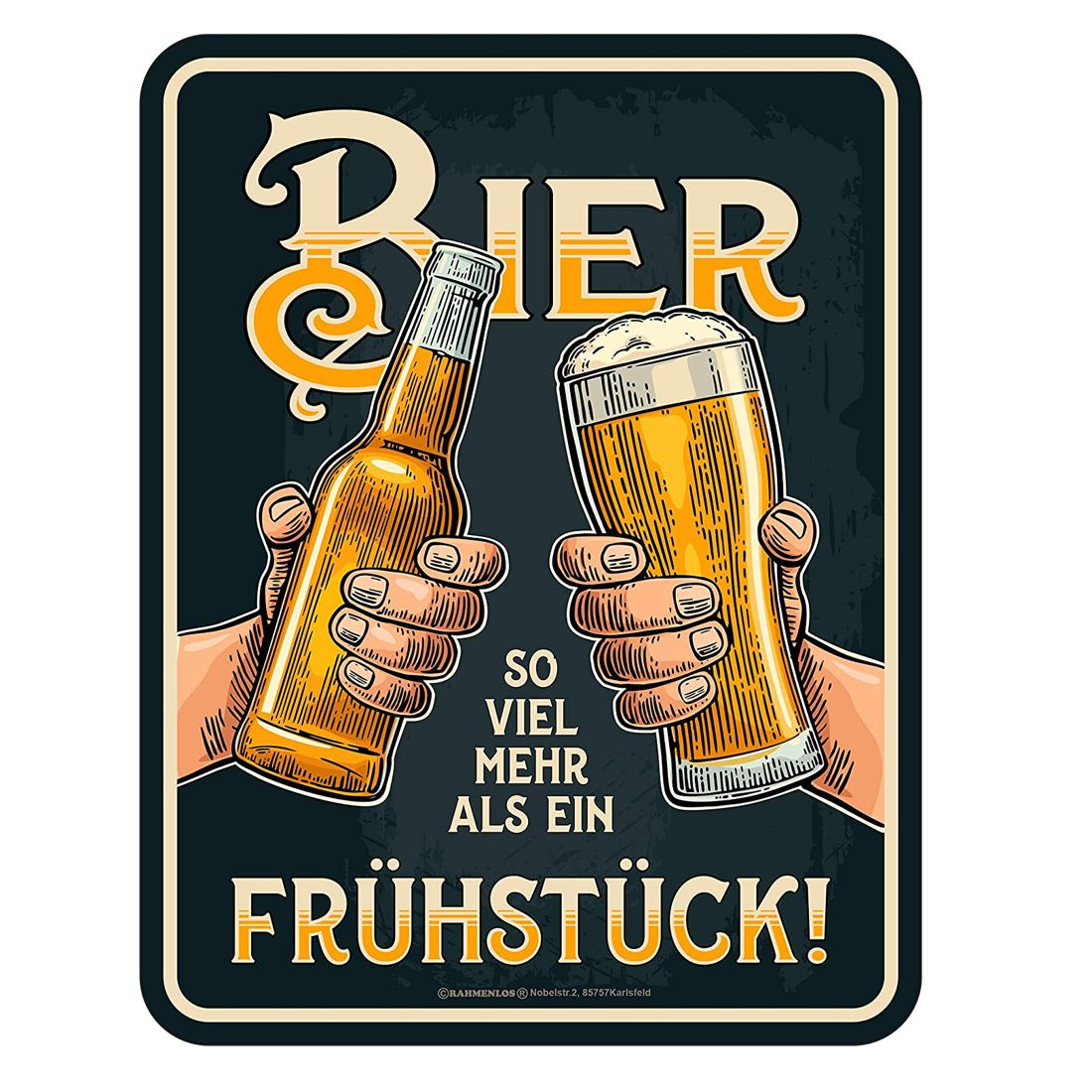 Blechschild - Bier-Mehr als EIN Frühstück