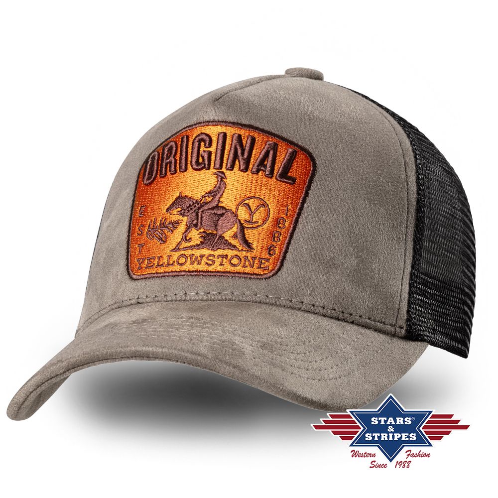Western Mesh Basecap in Lederoptik - Yellowstone Collection - Original Yellowstone