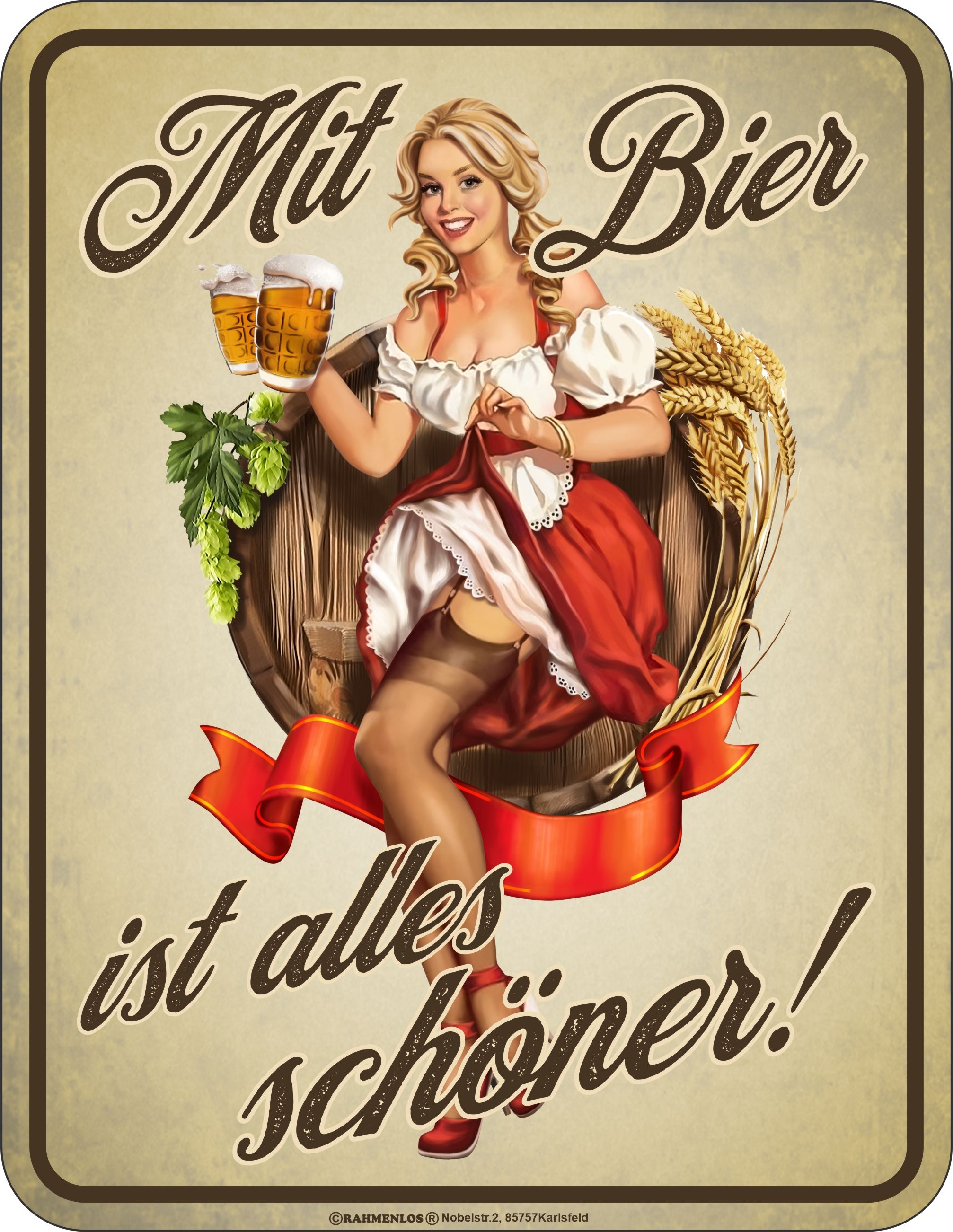 Blechschild - Bier - Mit Bier ist alles schöner!