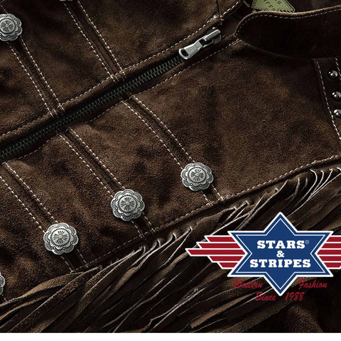 Reduziert - Damen-Lederjacke von Stars & Stripes - Brianna, Braun, Größe 2XL