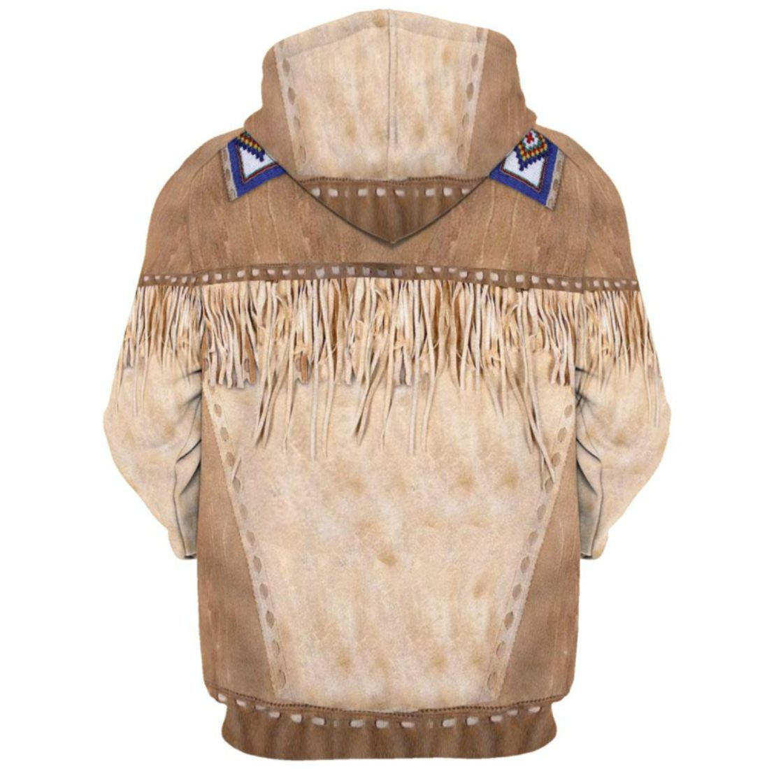 Premium Indianer-Hoodie / Kapuzenshirt mit Reißverschluss - Navajo Warrior