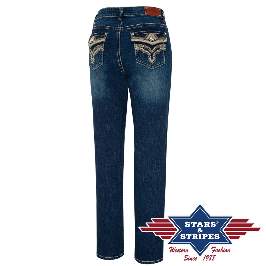Western Damen-Jeans von Stars & Stripes - Diamond, Beinlänge 33 inch