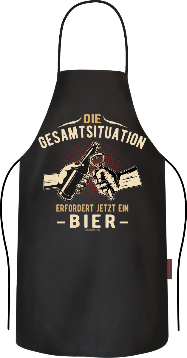 Grillschürze - Die Gesamtsituation erfordert ein Bier