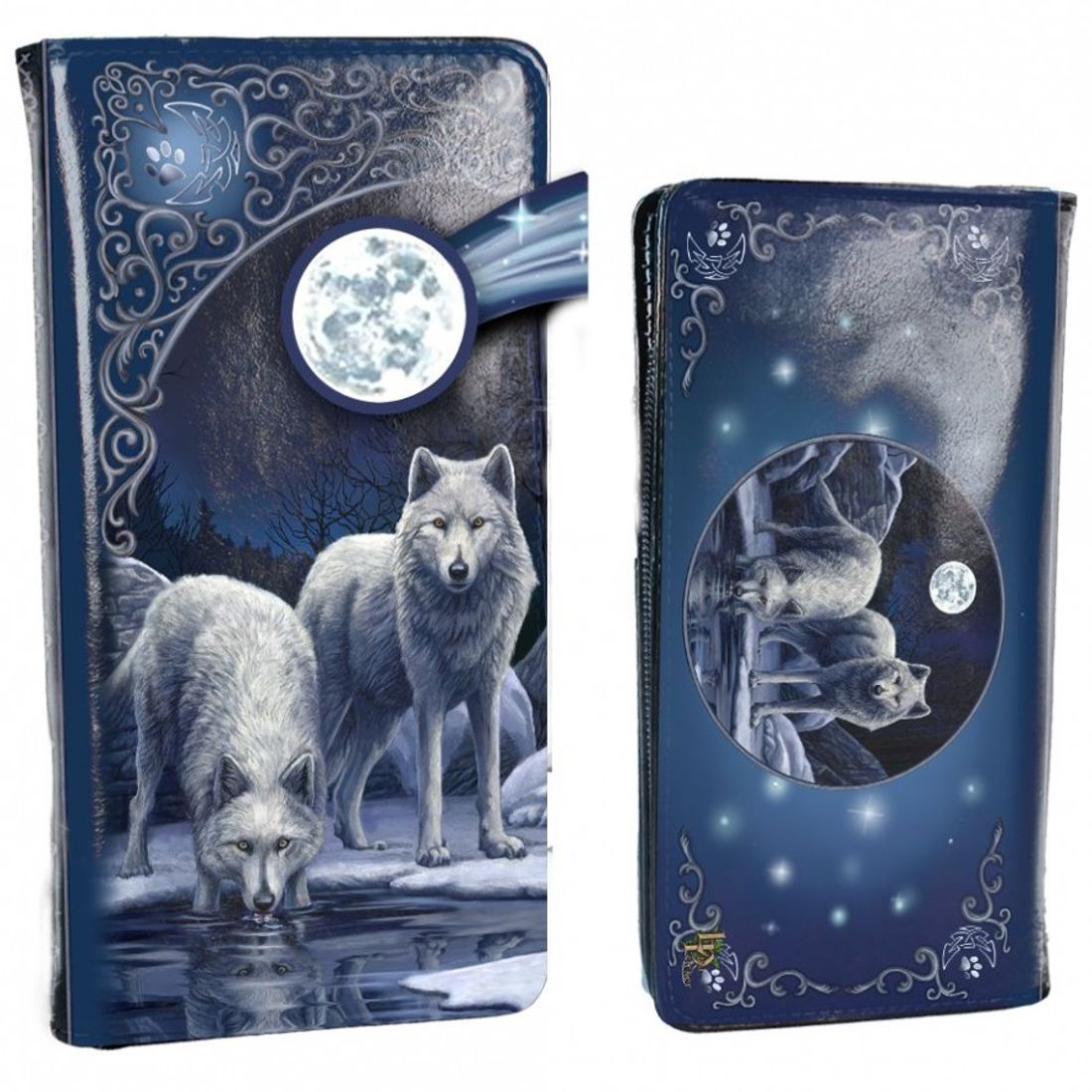 Geprägte Geldbörse mit Wolf-Motiv - Warriors Of Winter