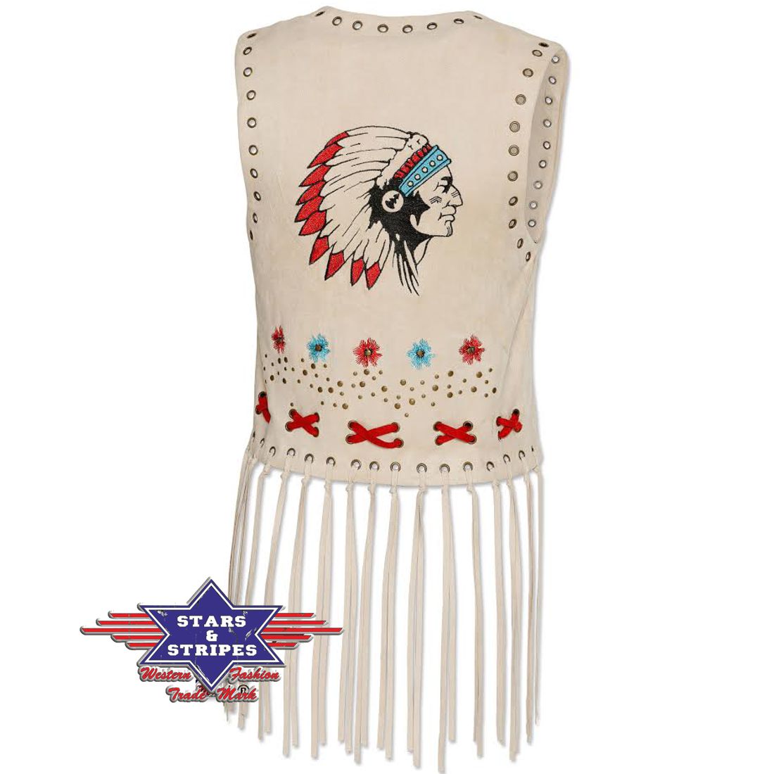 Reduziert - Damen-Weste im Western- & Indianer-Stil - Joleen, Sand, Größe S