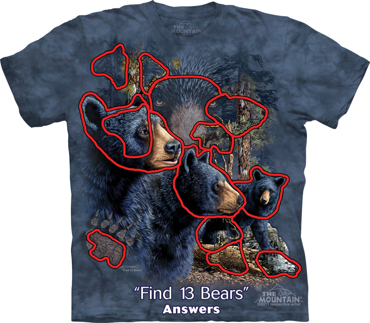 The Mountain T-Shirt - Find 13 Black Bears
