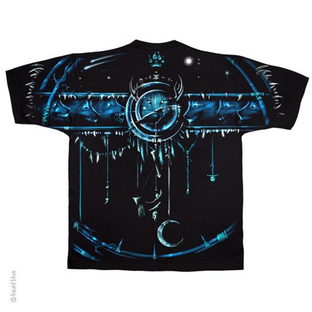 Liquid Blue T-Shirt - Tribal Wolf