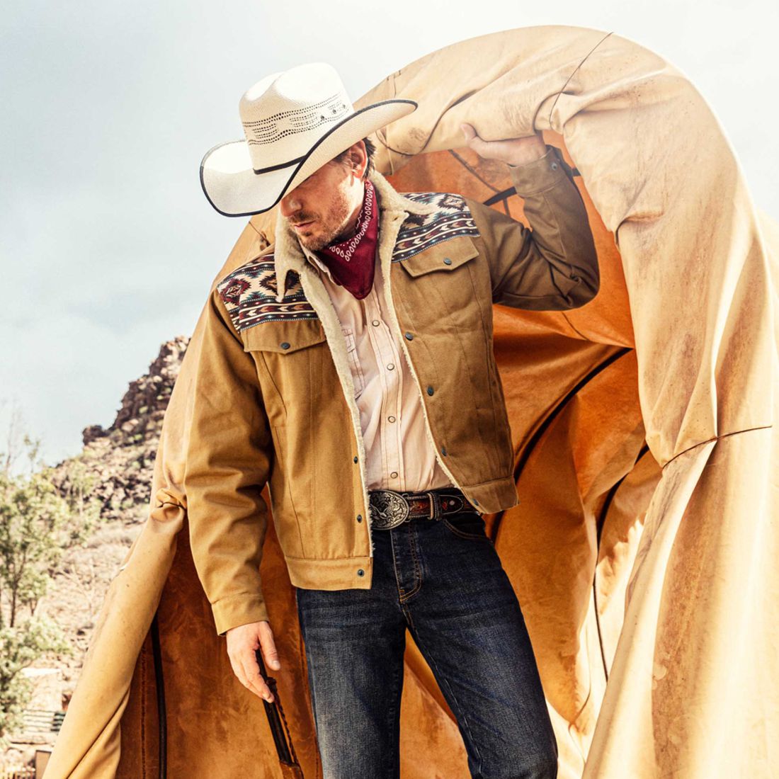 Warm gefütterte Western-Jacke aus Canvas - Carson