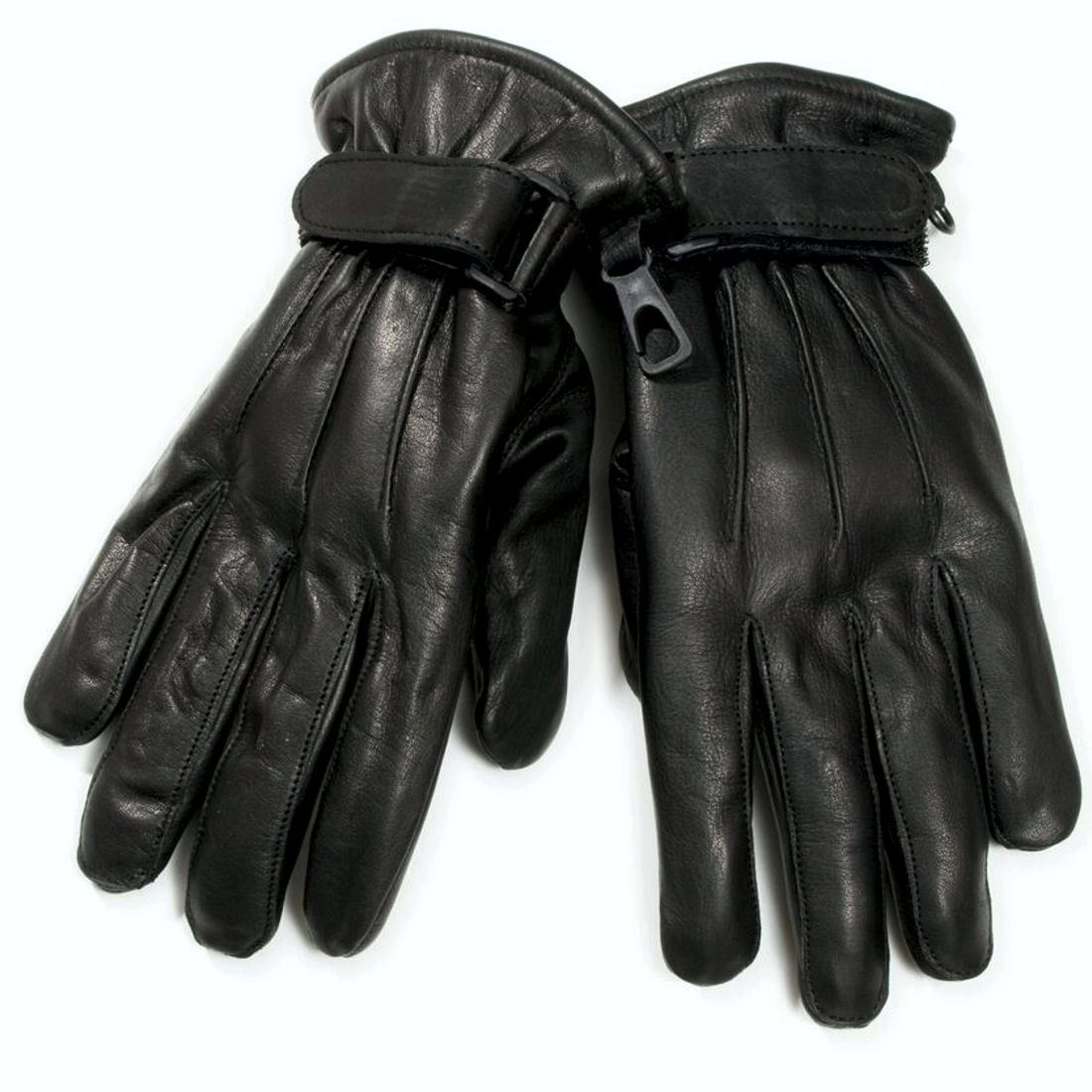 Lederhandschuhe - Go West - gefüttert, Schwarz