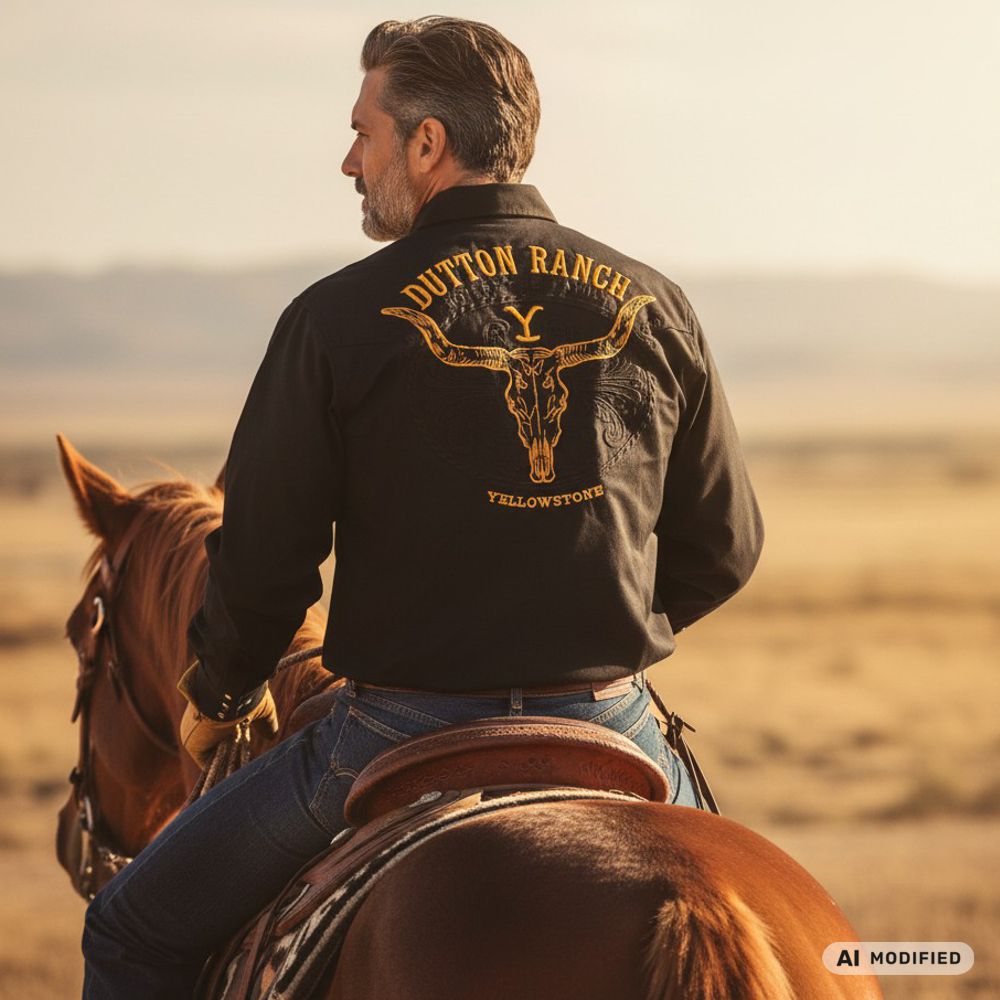 Reduziert - Westernhemd - Yellowstone Collection - Protect The Family, Größe L