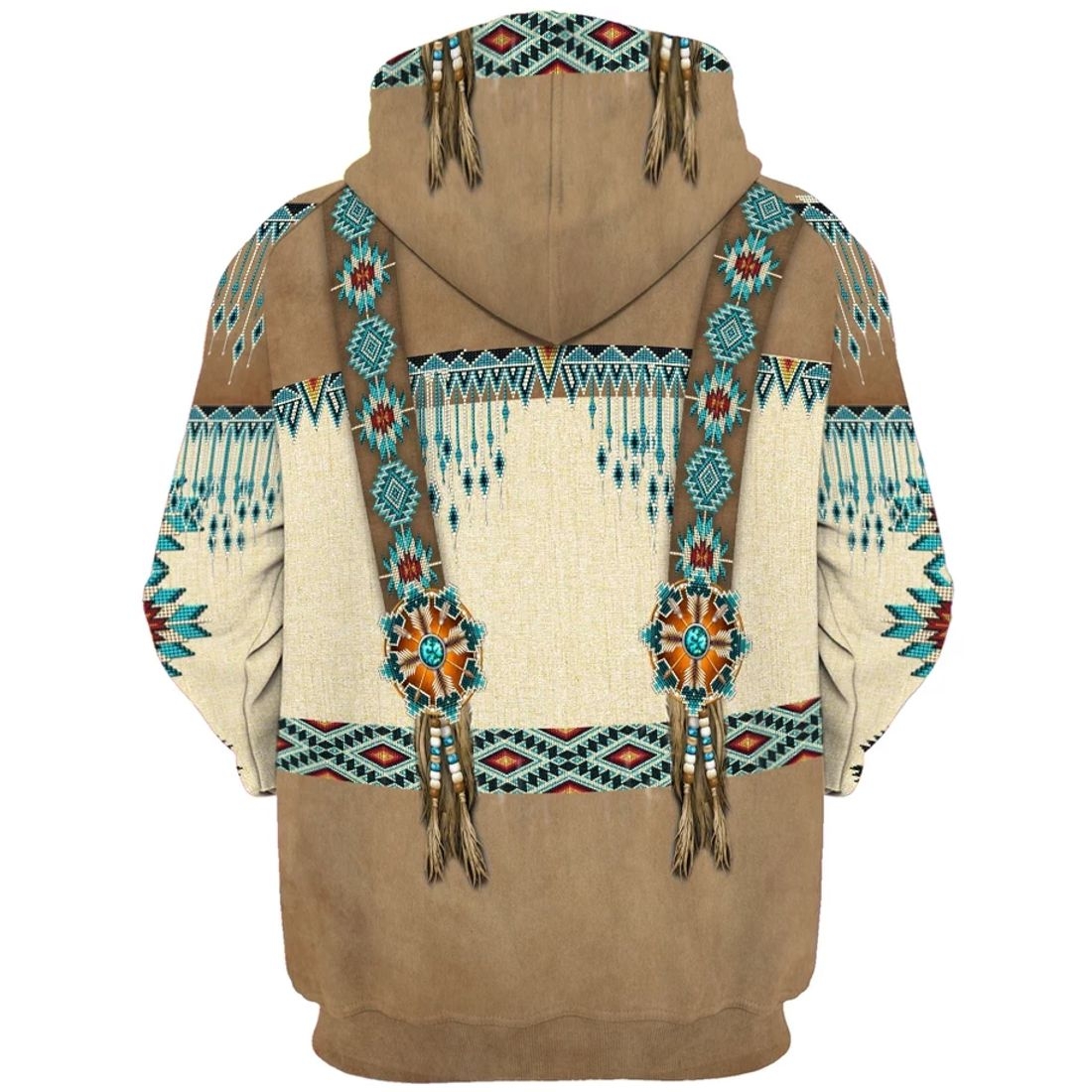 Premium Indianer-Hoodie / Kapuzenshirt mit Reißverschluss - Apache Warrior