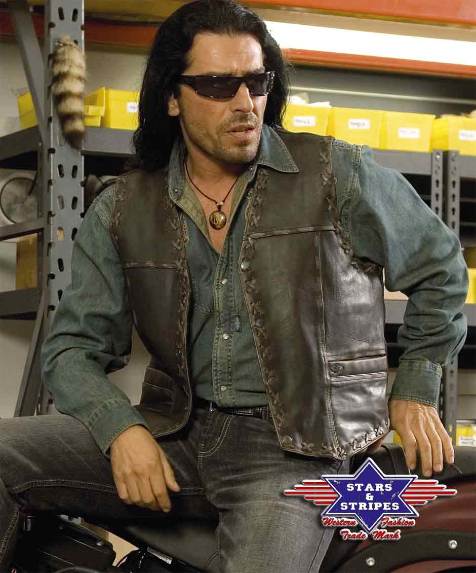 Herren Lederweste von Stars & Stripes - Hondo