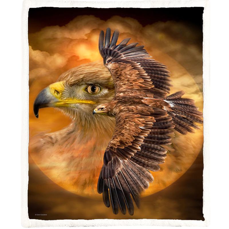 Fleece-Decke mit einem Falken-Motiv - Spirit Of The Wind