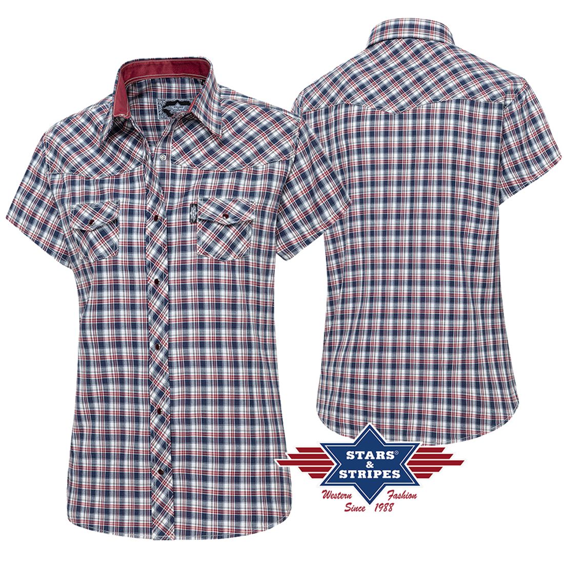 Kurzarm-Westernbluse - Caroline
