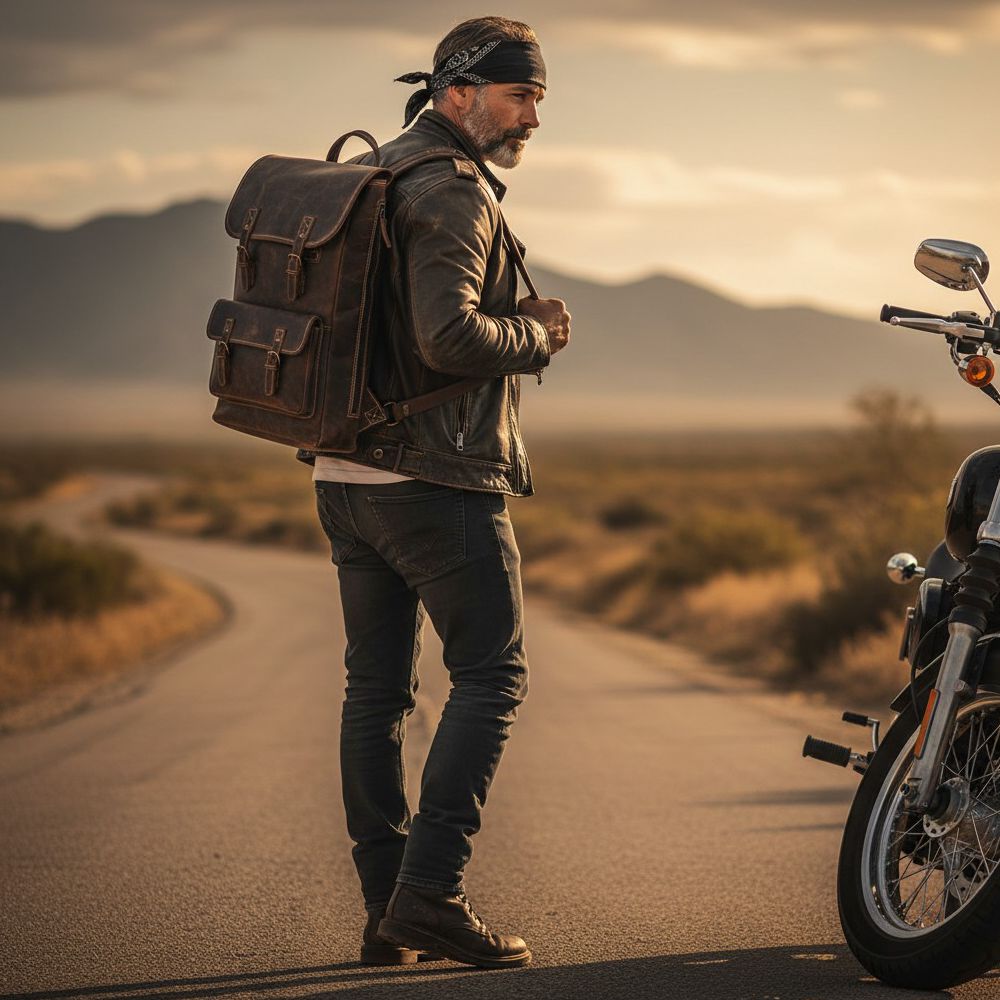 Ein-Riemen-Rucksack / Crossbody-Bag von Alpenleder - Scrambler, Old Havanna