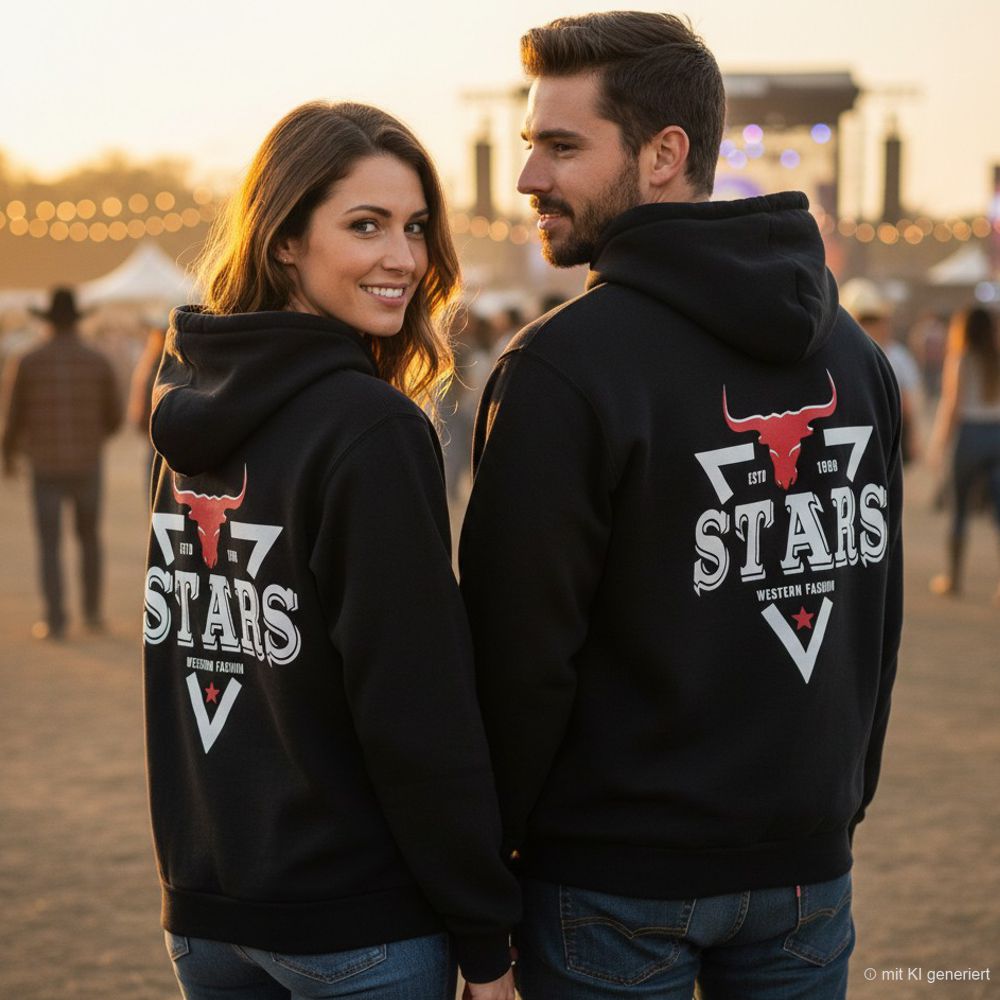 Western Unisex Hoodie - Stars Longhorn
