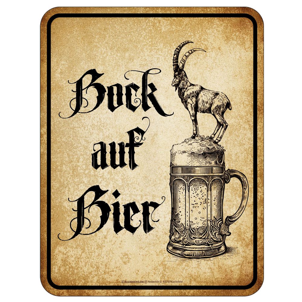 Blechschild - Bock auf Bier