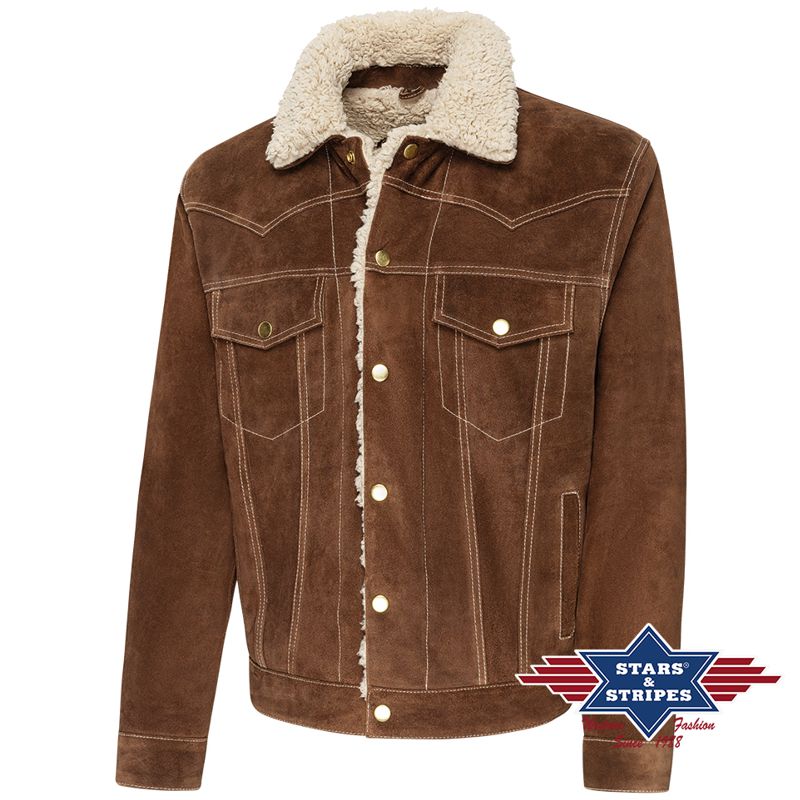 Herren Wildjederjacke für Winter. Marke Stars & Stripes
