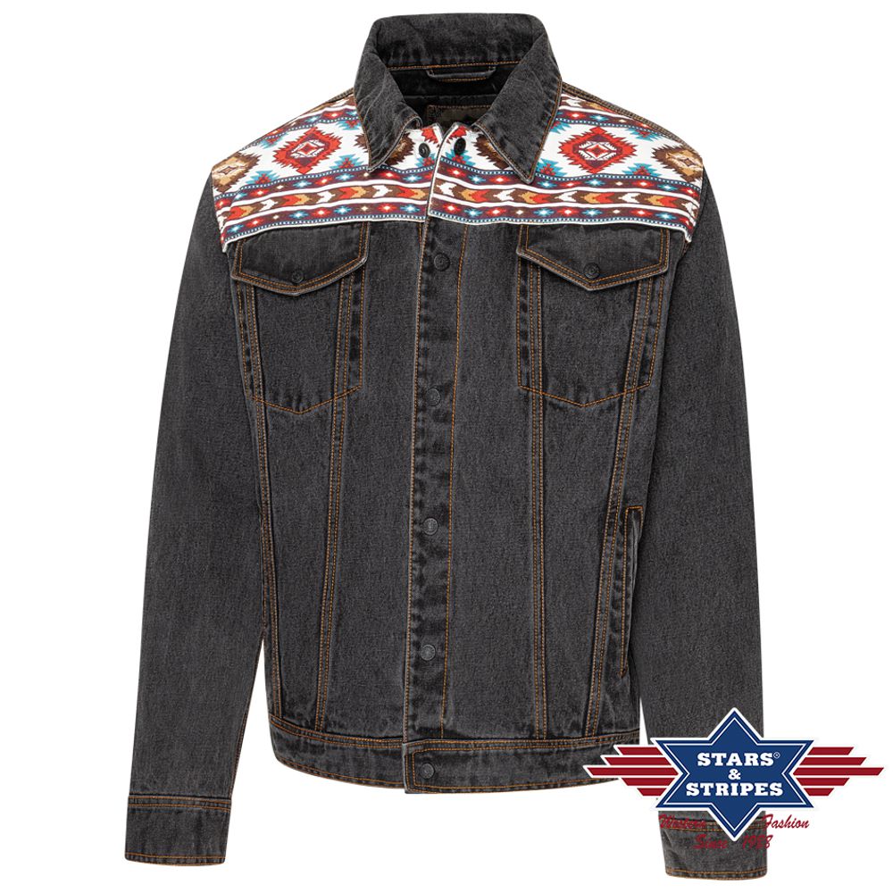 Leicht gefütterte Jeansjack im Western-Stil