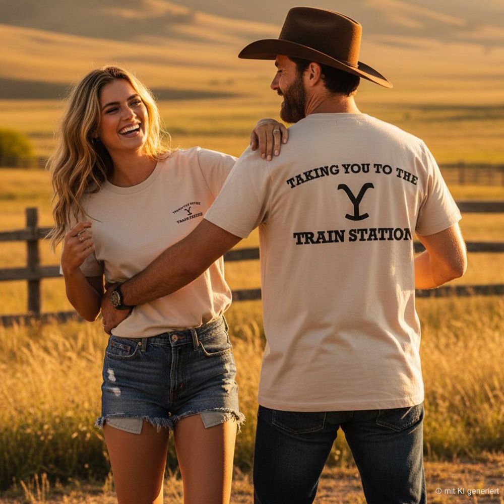 Western Unisex T-Shirt - Yellowstone Collection - Train Station