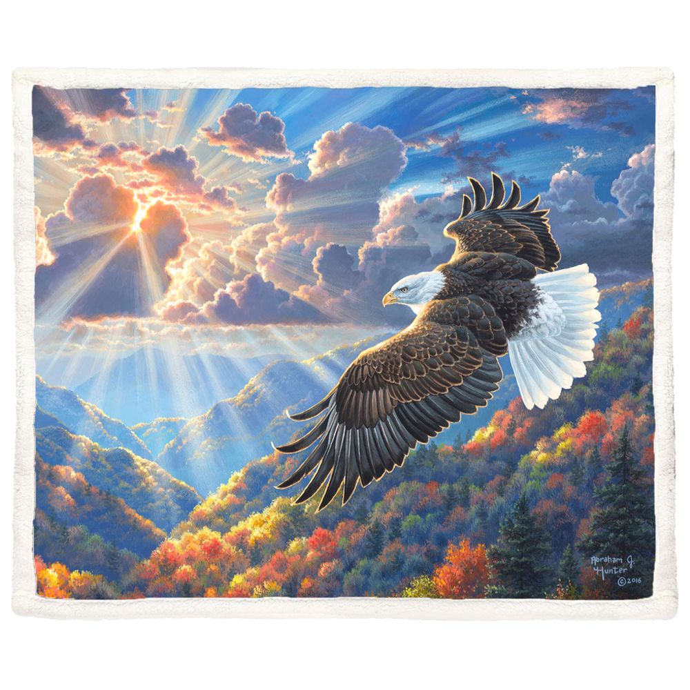 Fleece-Decke - Sky High Bald Eagle, 200 x 150 cm