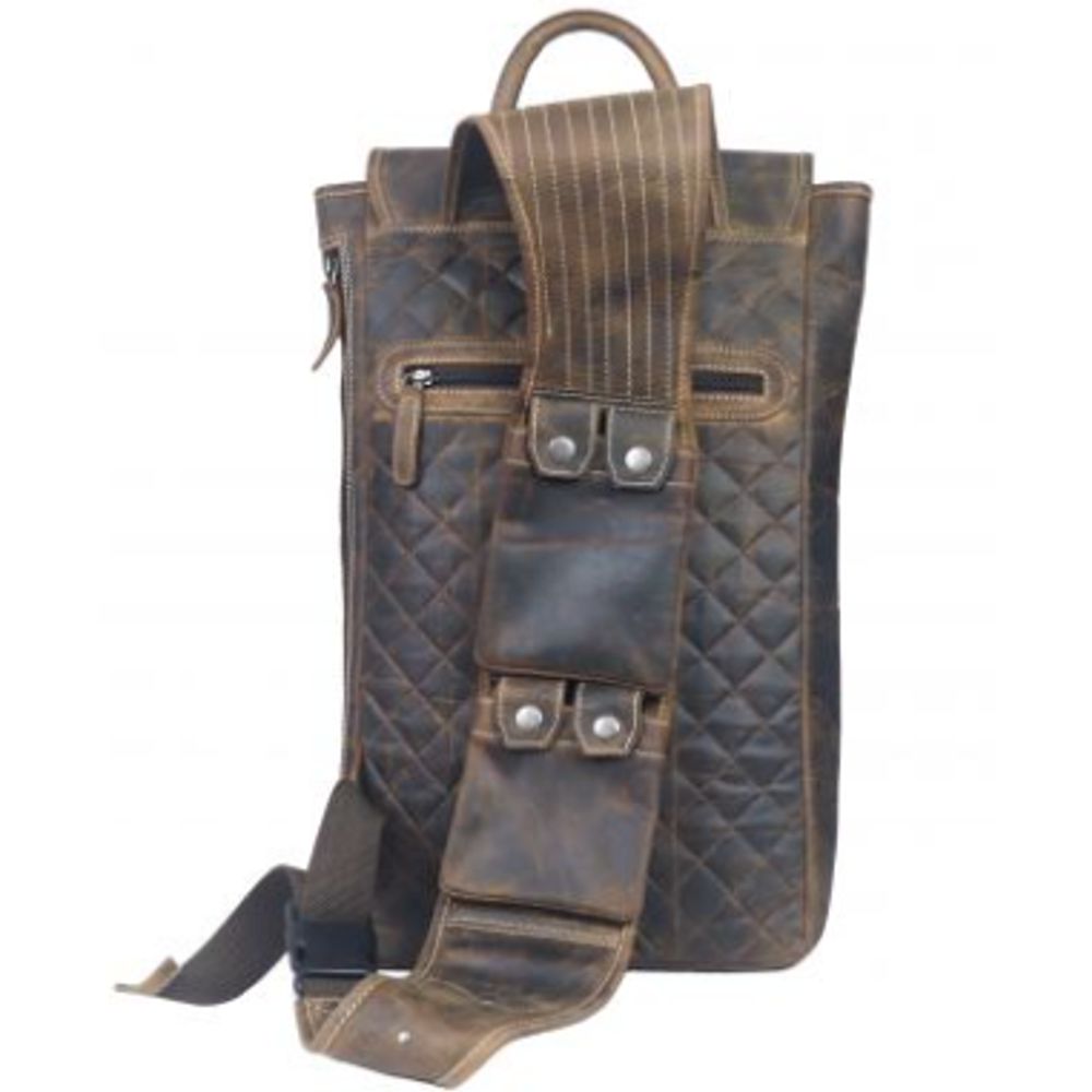 Ein-Riemen-Rucksack / Crossbody-Bag von Alpenleder - Scrambler, Old Havanna
