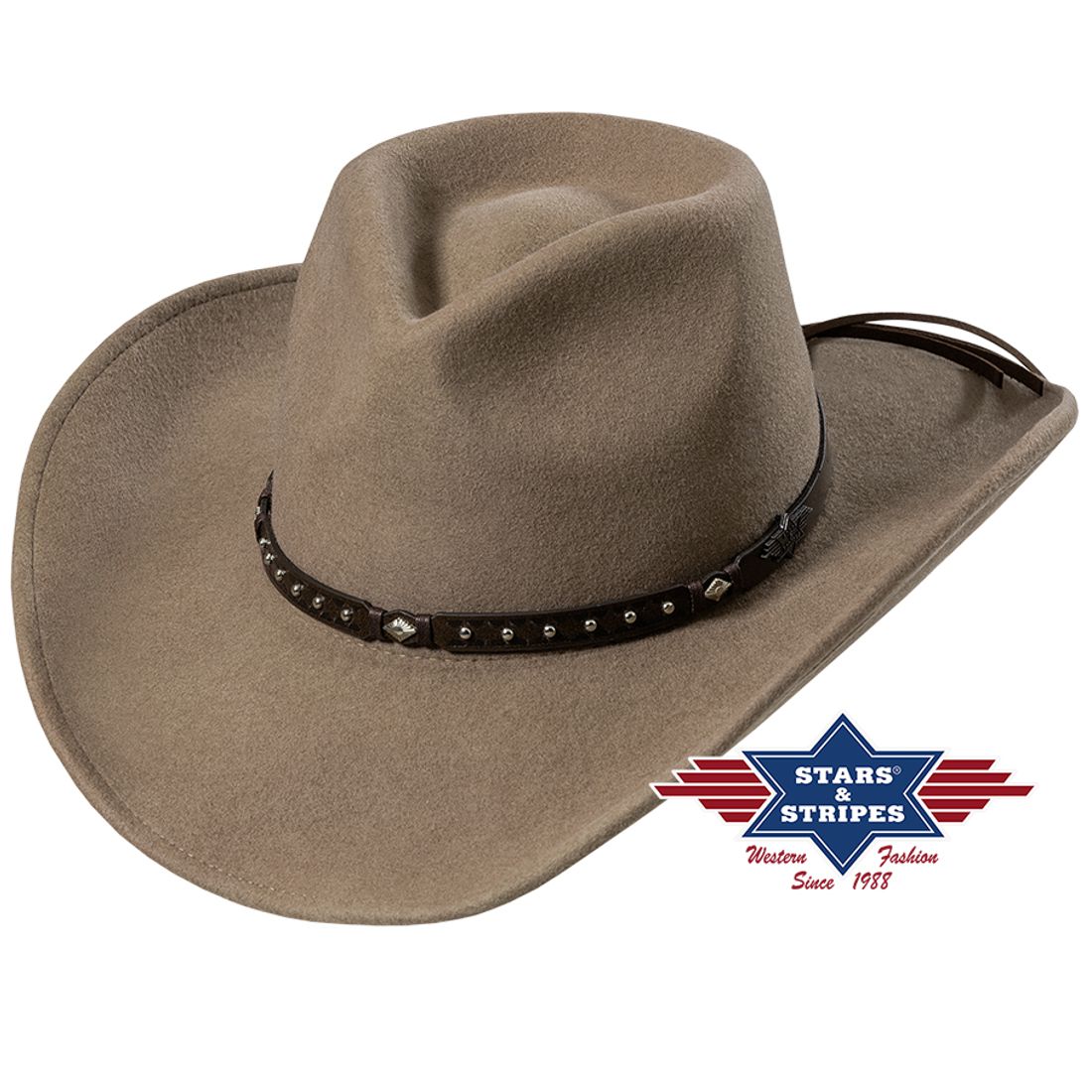 Formbarer Westernhut aus Wollfilz – Reno, Sand