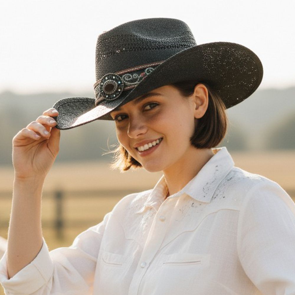 Damen Western-Strohhut von Stars & Stripes - Brenda