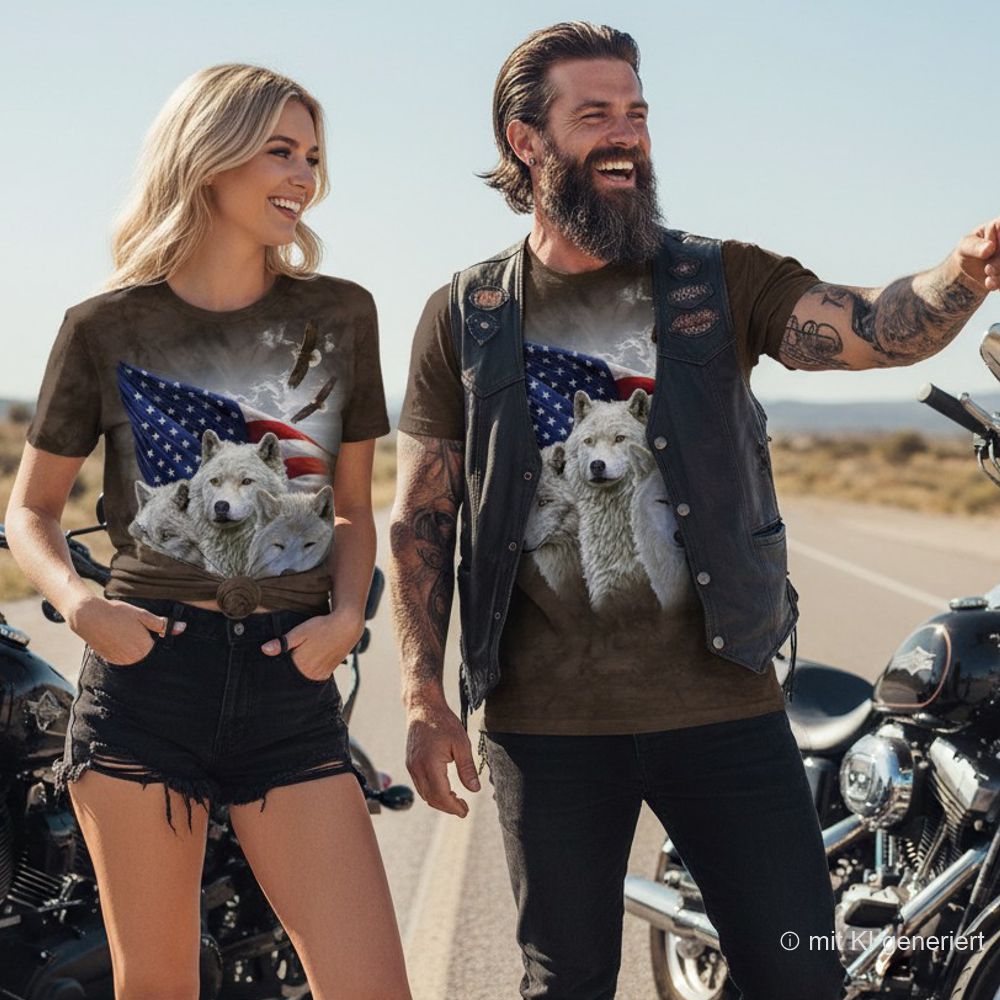 The Mountain T-Shirt -  Patriotic Wolves