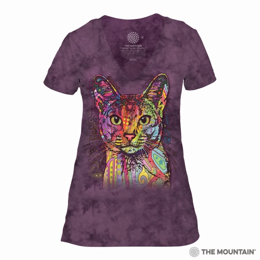 Reduziert - The Mountain Damen T-Shirt Triblend V-Ausschnitt - Russo - Abyssinian, Größe M