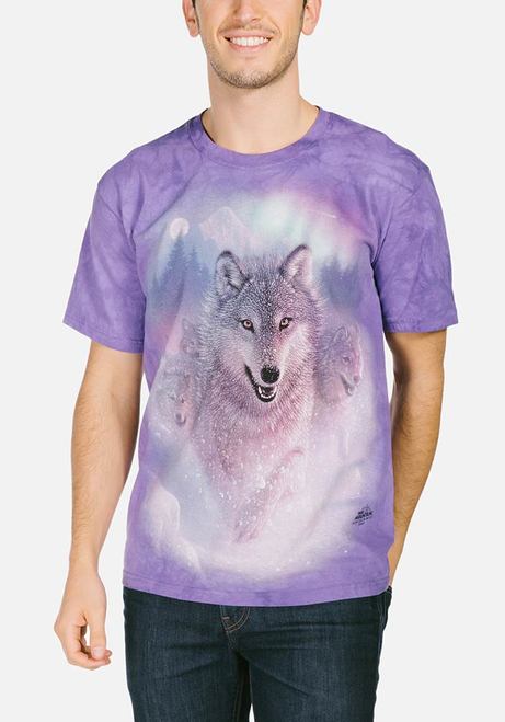 The Mountain T-Shirt - Northern Lights Wolves