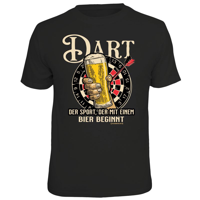 T-Shirt - Dart beginnt mit Bier