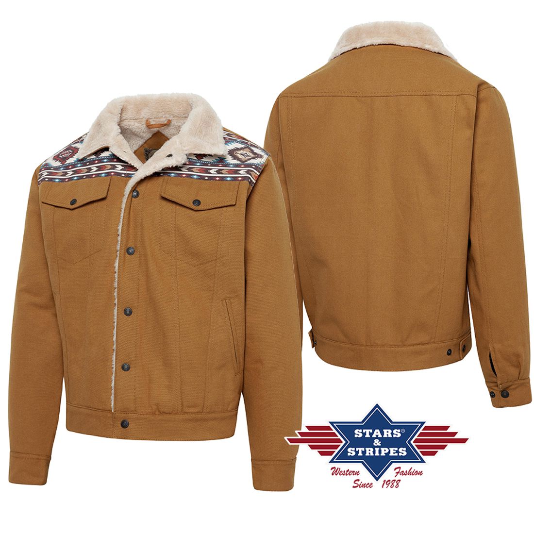 Warm gefütterte Western-Jacke aus Canvas - Carson
