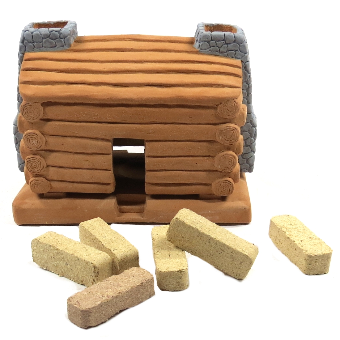 Set: Western-Räucherhäuschen - Blockhütte inkl. 20 Räucherkegel