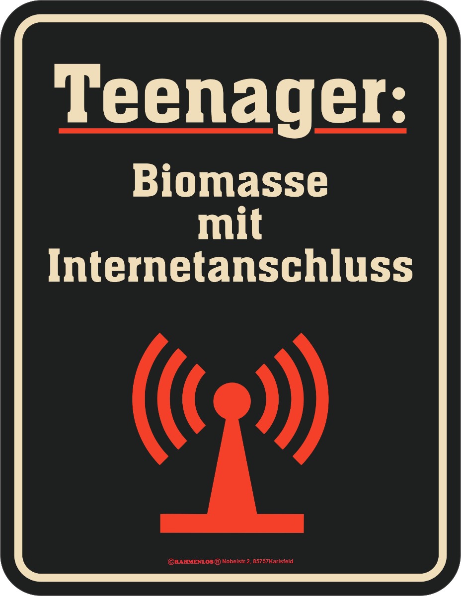 Blechschild - Biomasse mit Internetanschluss