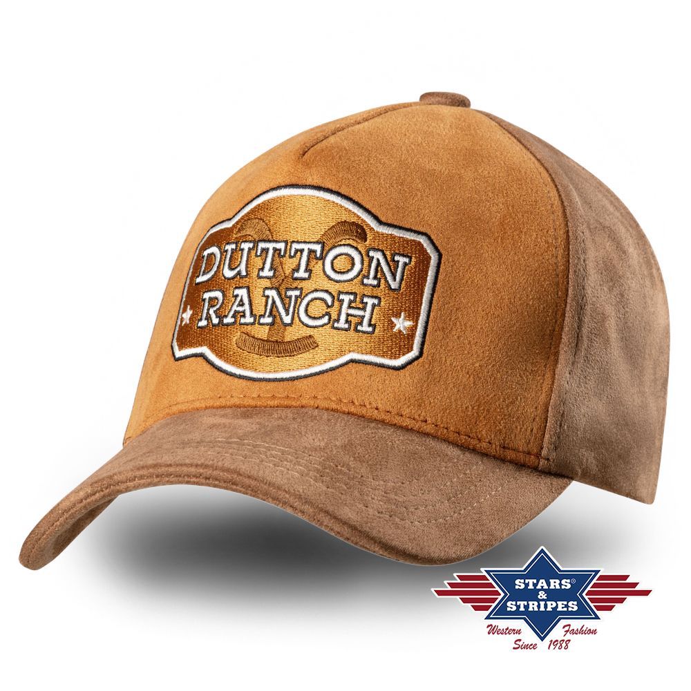 Western Basecap in Lederoptik - Yellowstone Collection - Dutton Ranch, Braun