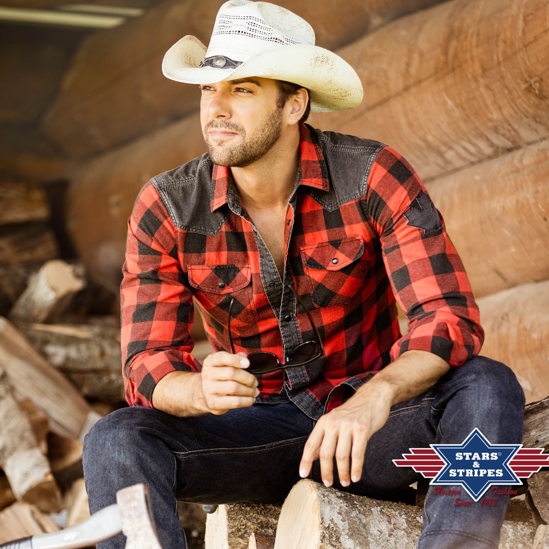 Westernhemd von Stars & Stripes - Lumberjack, Rot