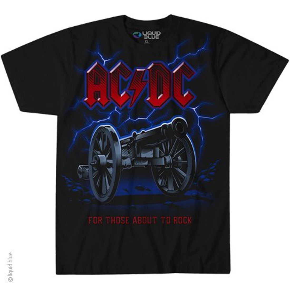 Liquid Blue T-Shirt - AC/DC - Cannon Lightning